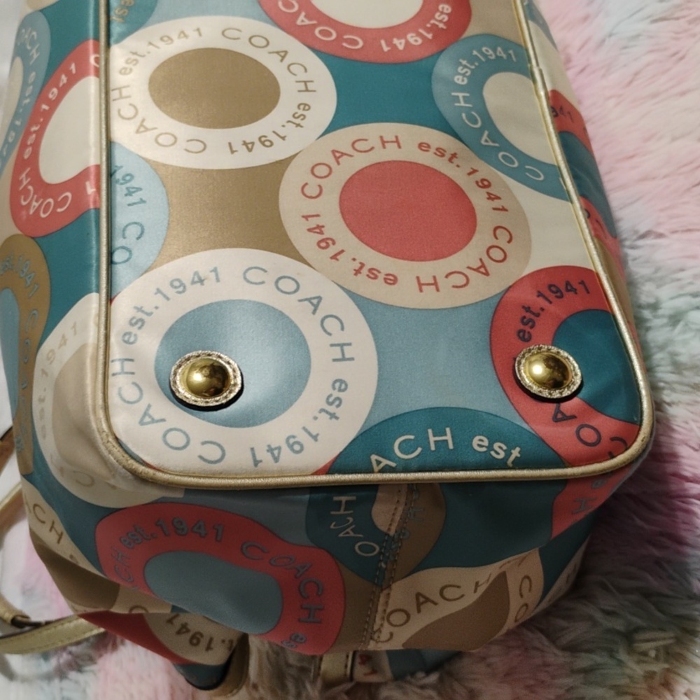SALE! Coach Twist Lock 3 Compartment Vintage Shoulder Bag W Hangtags & Scarf - Picture 8 of 15